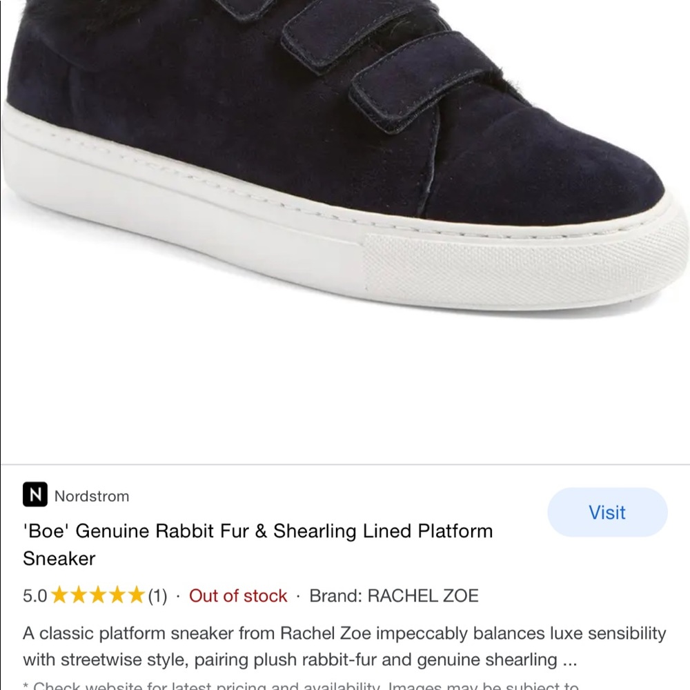 Rachel Zoe Genuine Rabbit Fur Sneaker - Picture 4 of 4